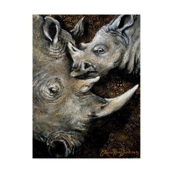 Trademark Fine Art Cherie Roe Dirksen 'Rhinos Pattern' Canvas Art, 14x19 ALI41313-C1419GG